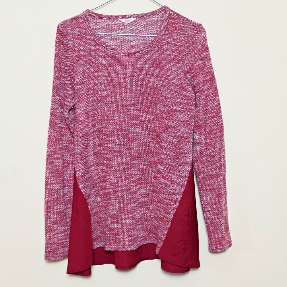 Lucky Brand Tweed Red Top Long Sleeve